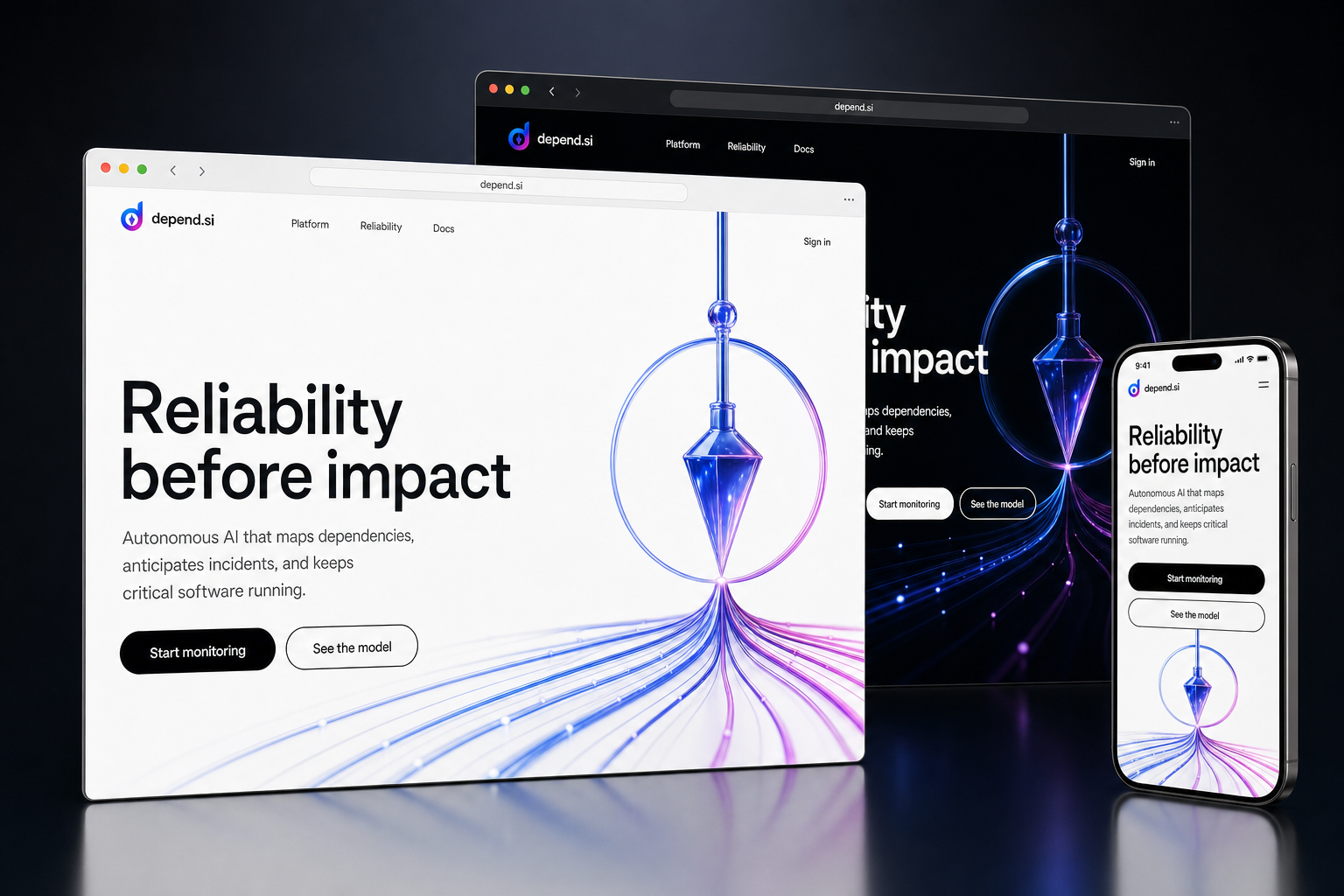 depend.si website concept preview enlarged