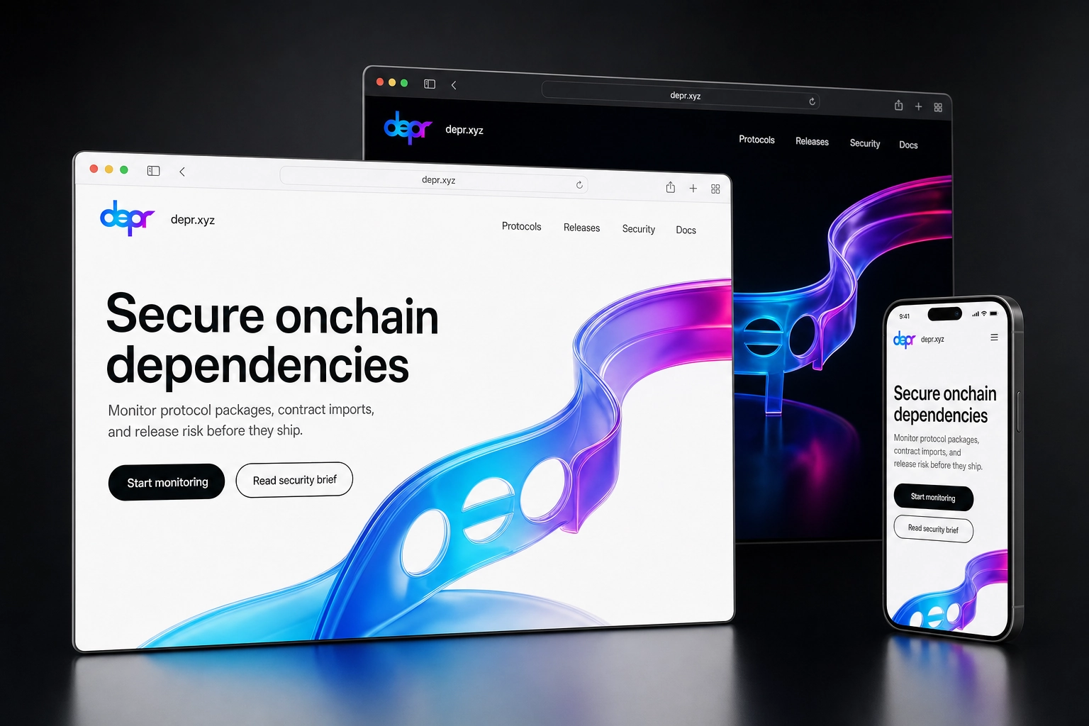 depr.xyz website concept preview