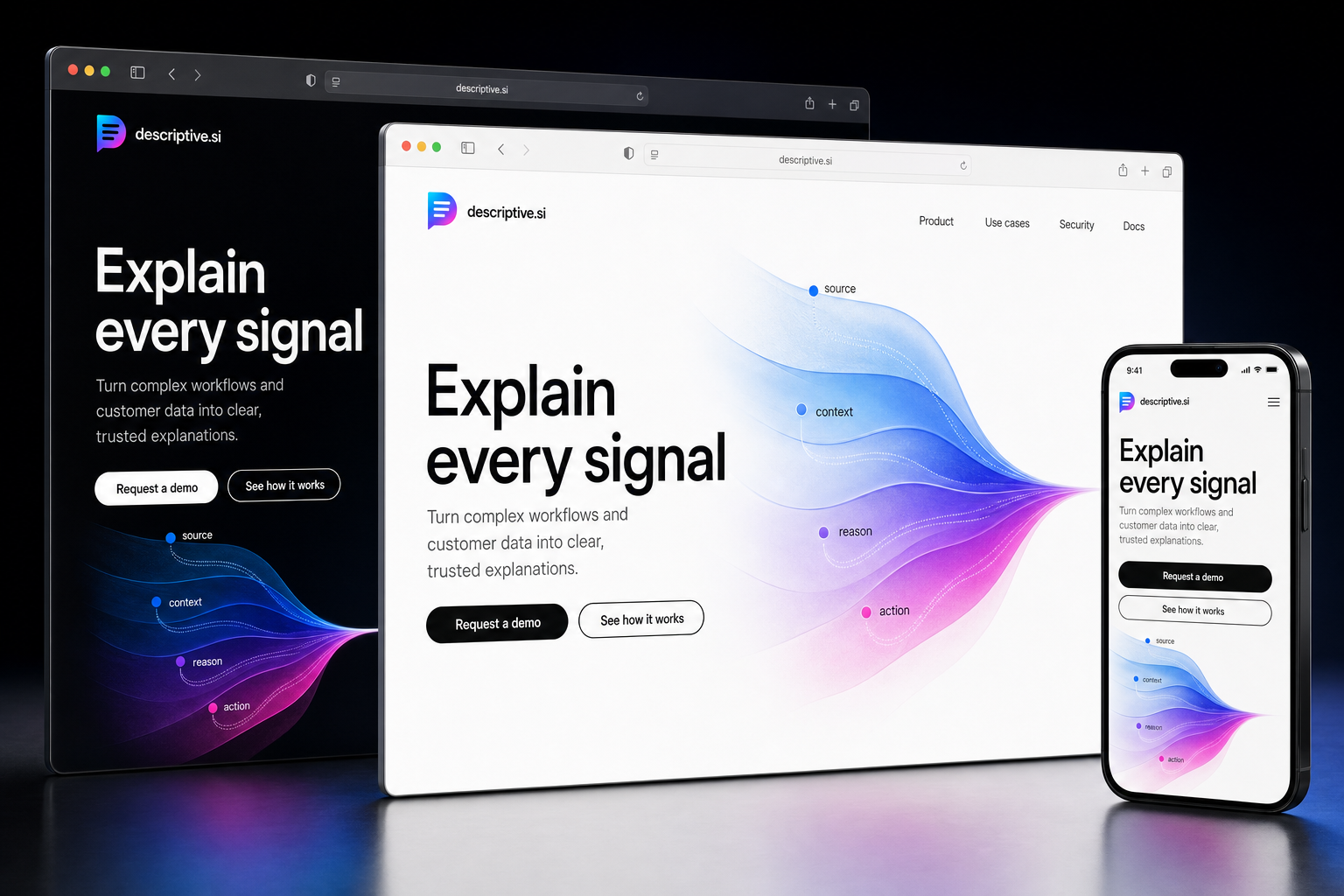 descriptive.si website concept preview