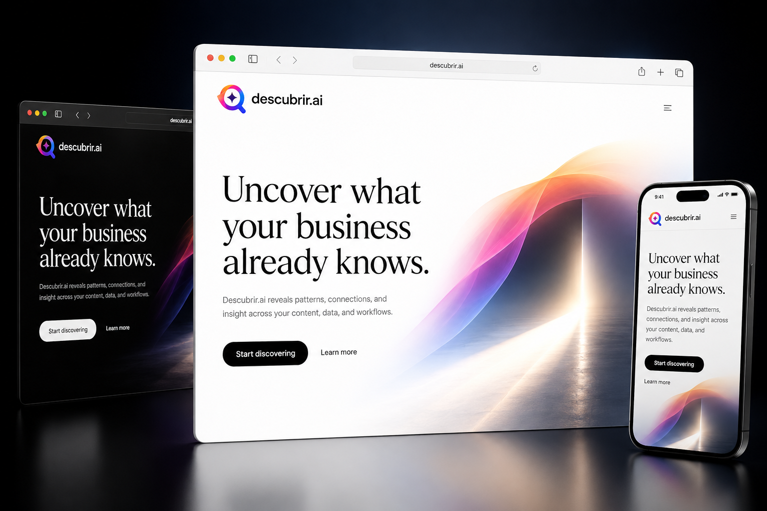 descubrir.ai website concept preview