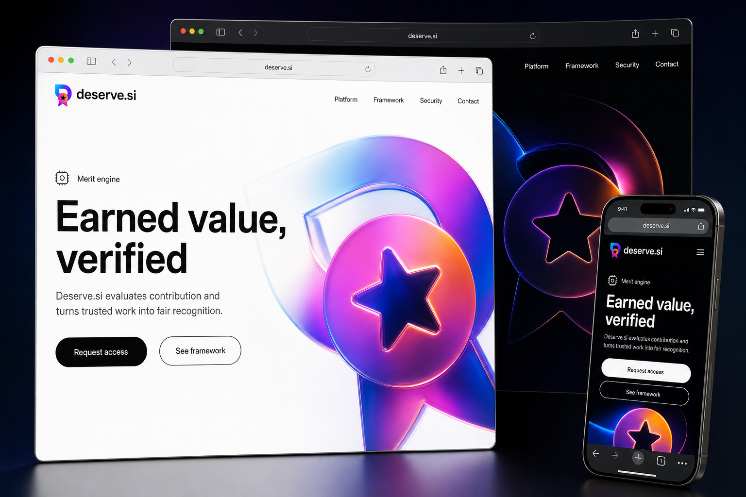 deserve.si website concept preview
