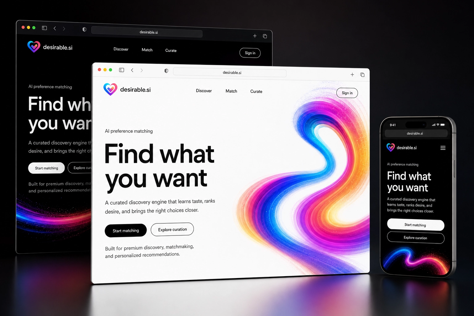 desirable.si website concept preview