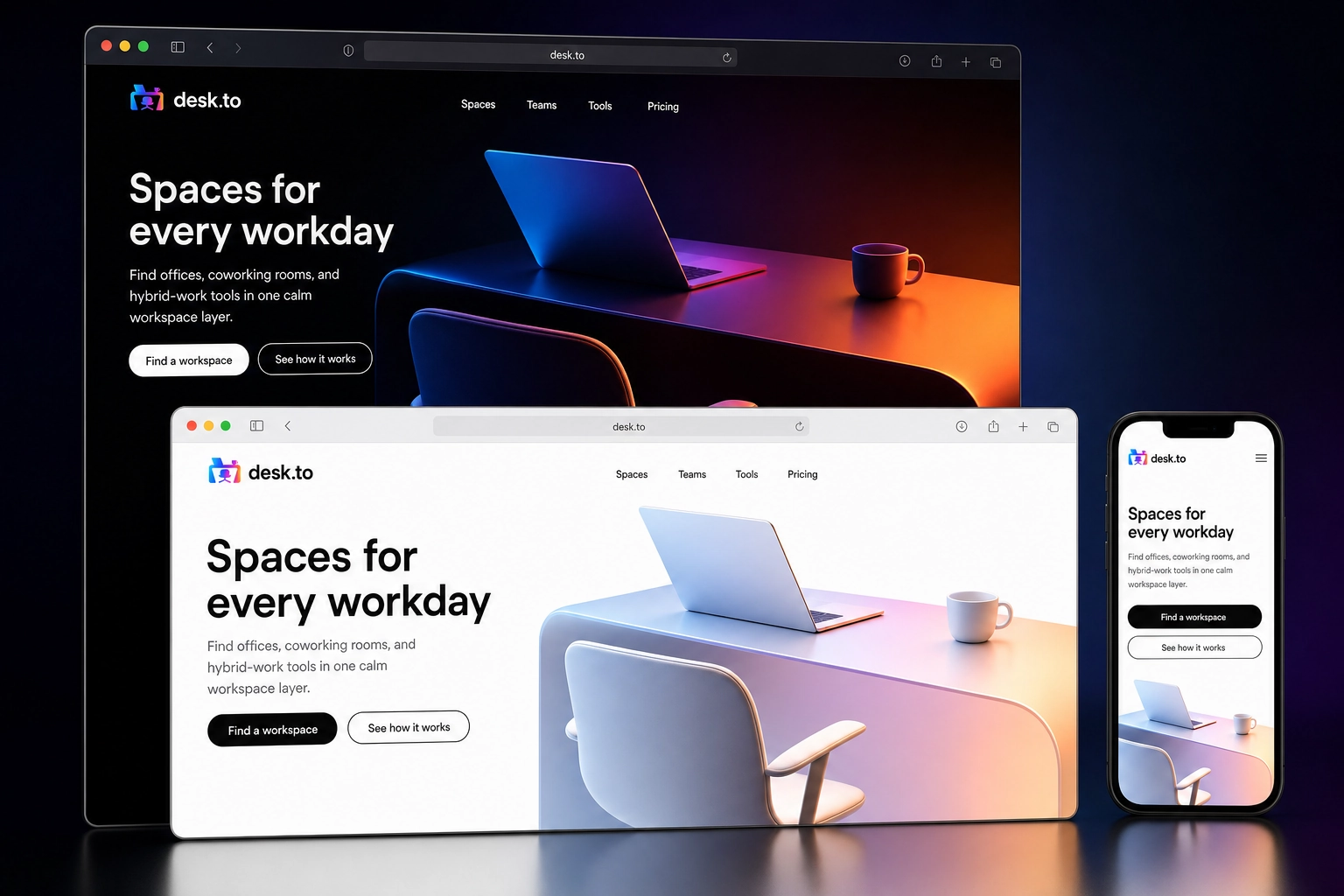 desk.to website concept preview