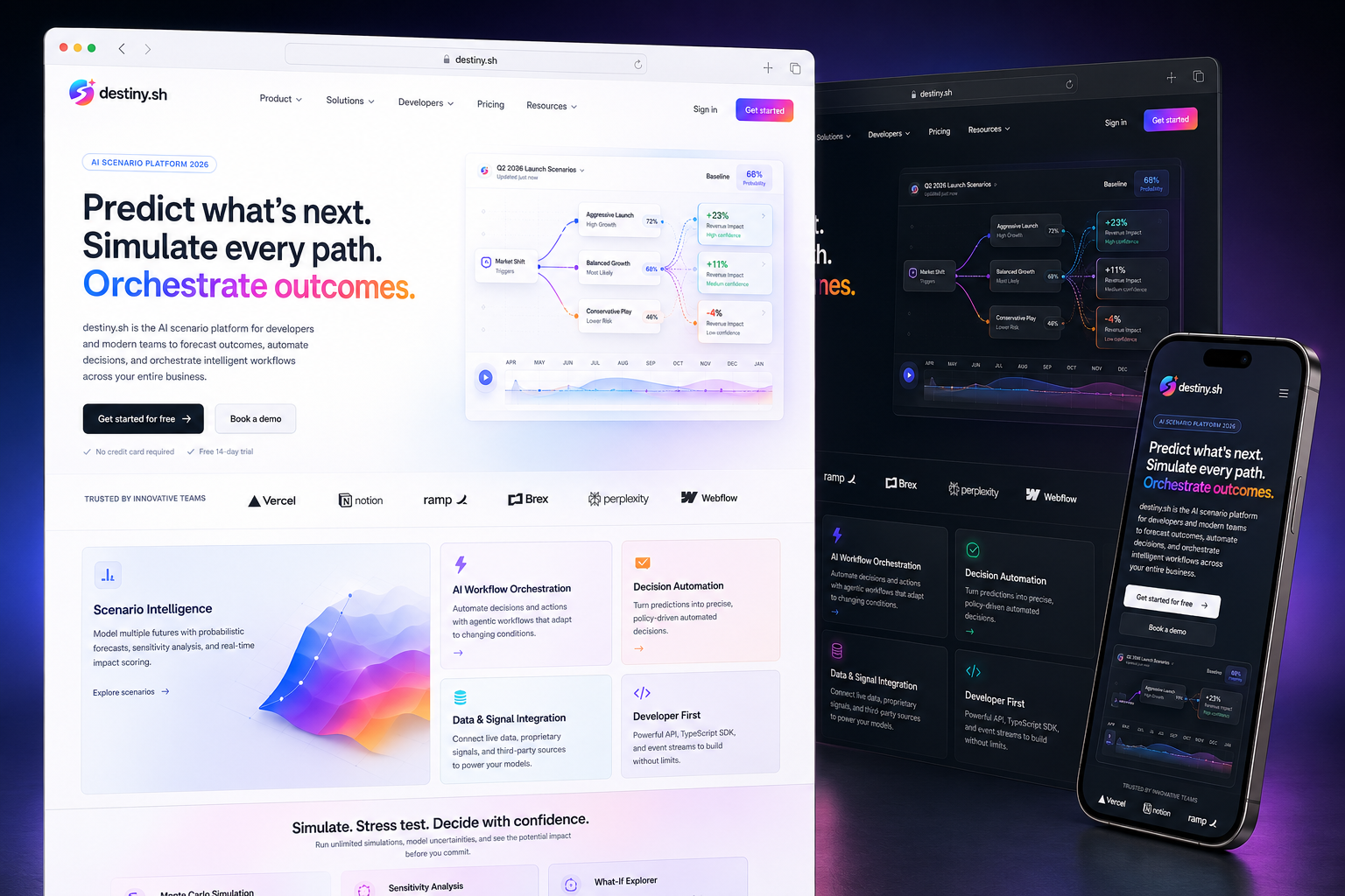 destiny.sh website concept preview