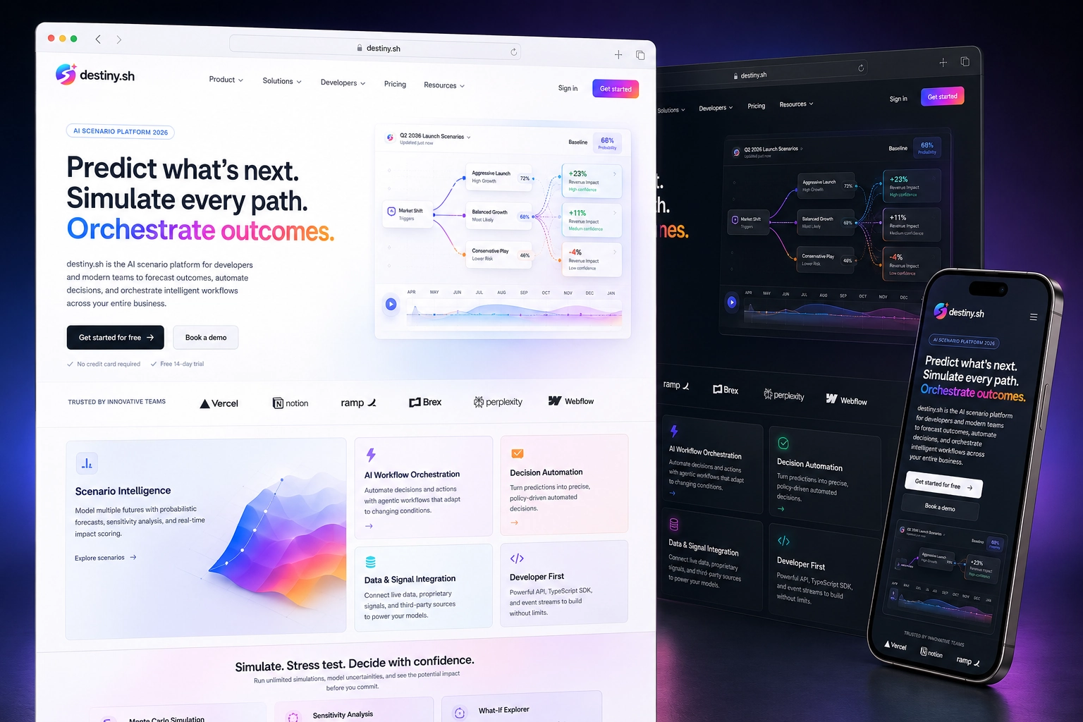 destiny.sh website concept preview