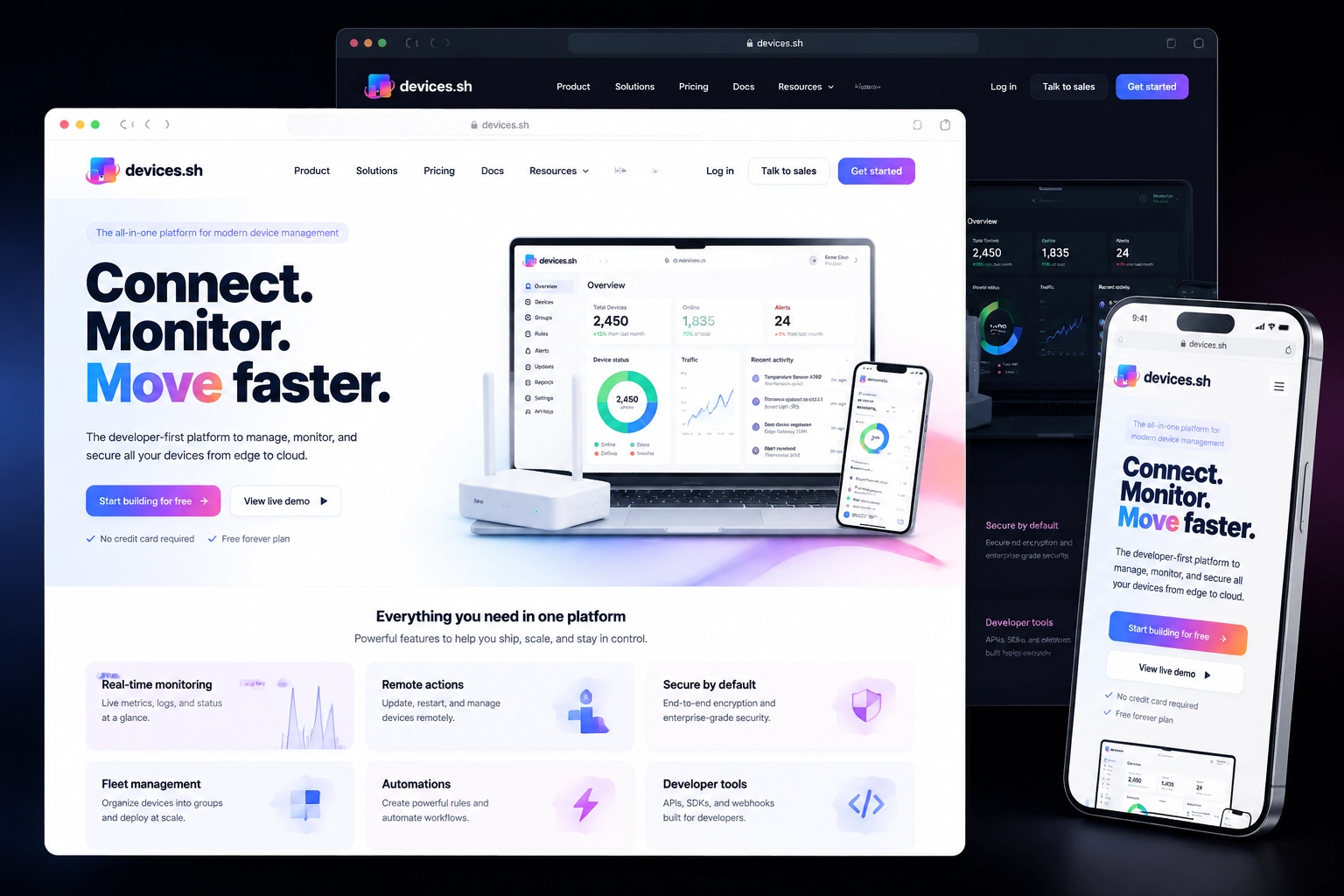 devices.sh website concept preview
