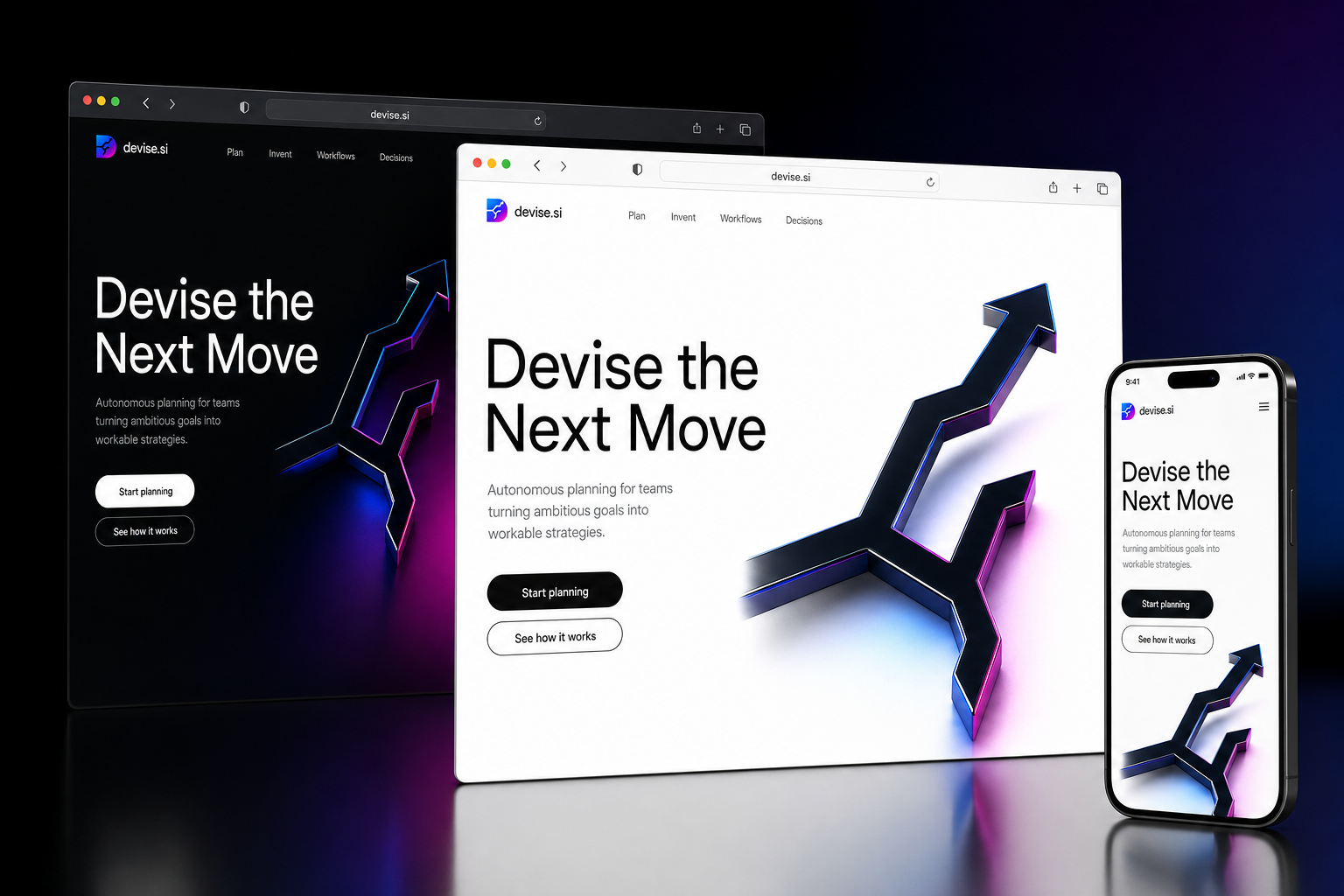devise.si website concept preview