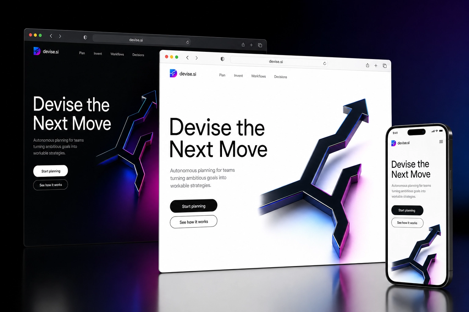 devise.si website concept preview
