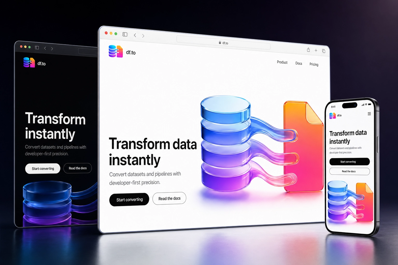 df.to website concept preview