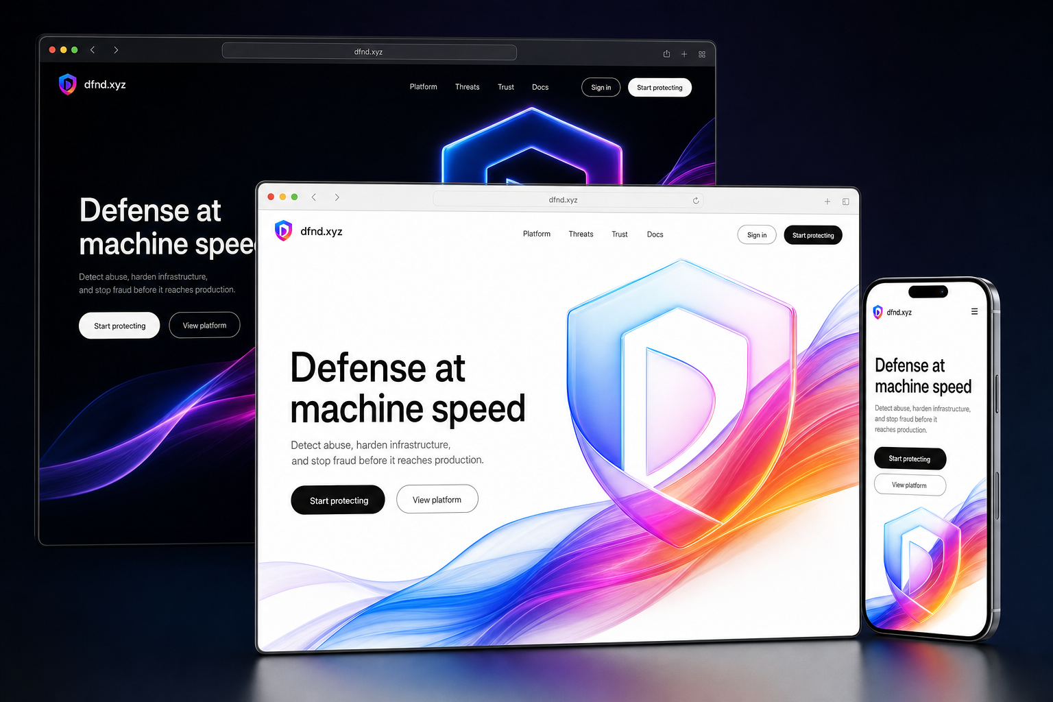 dfnd.xyz website concept preview
