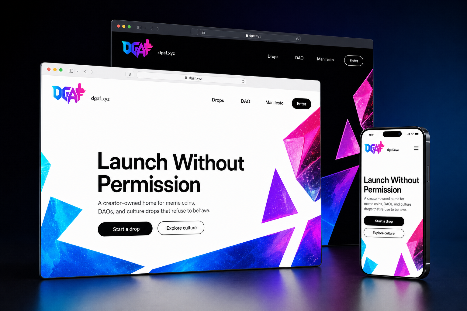 dgaf.xyz website concept preview enlarged