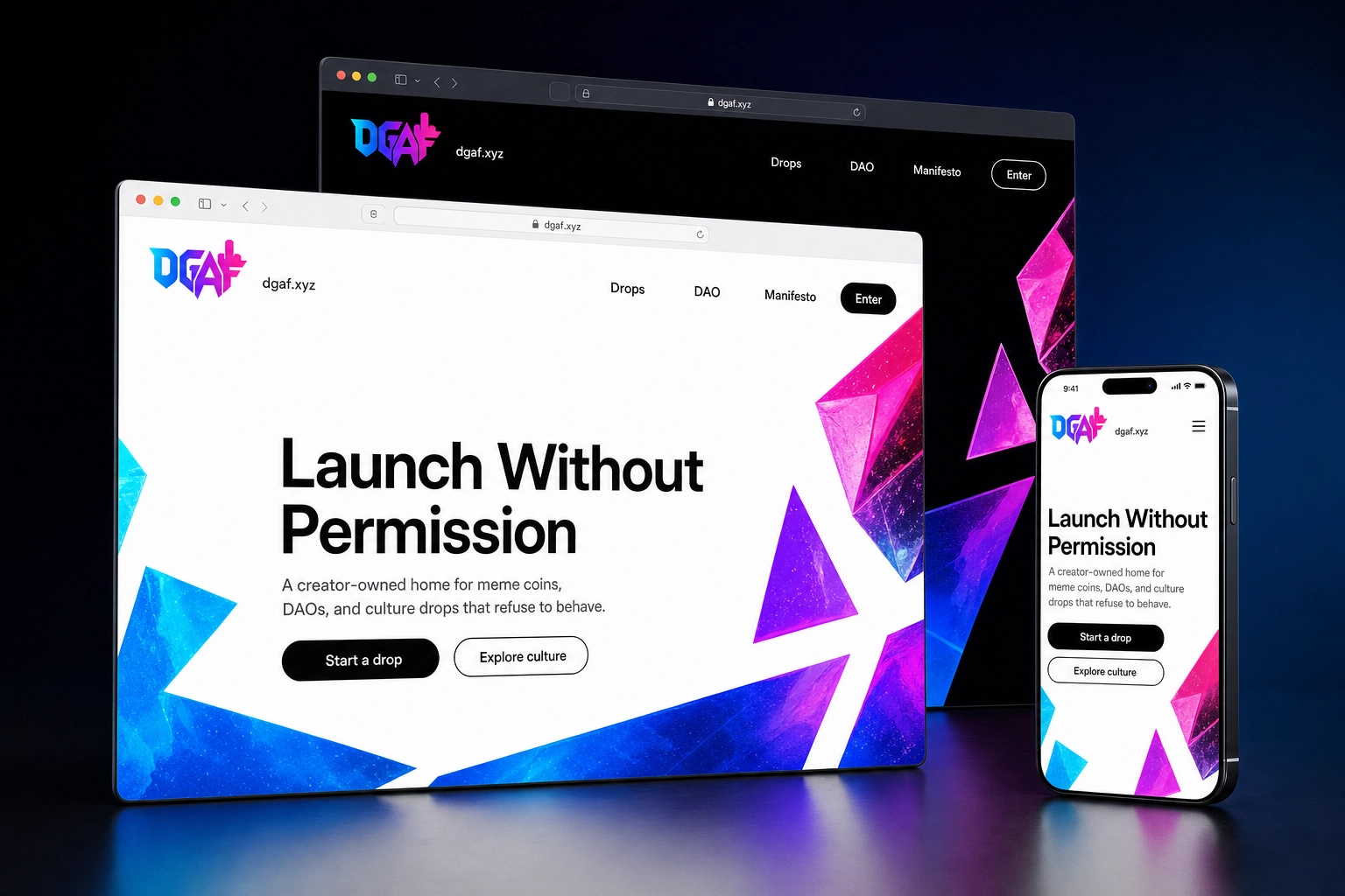 dgaf.xyz website concept preview