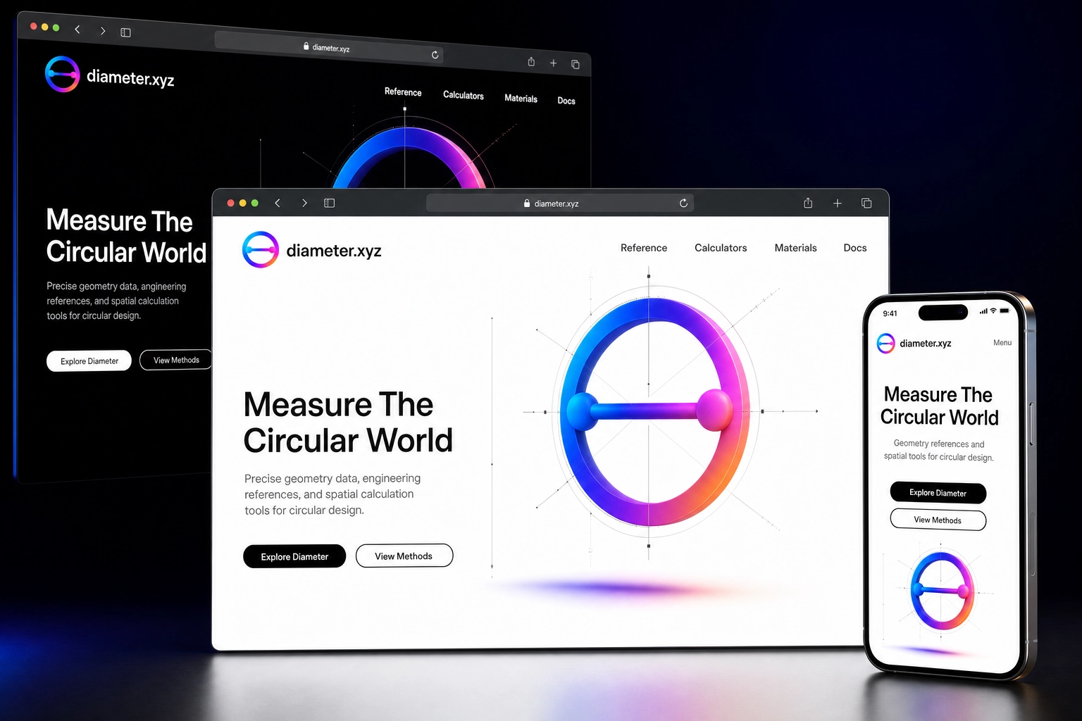 diameter.xyz website concept preview