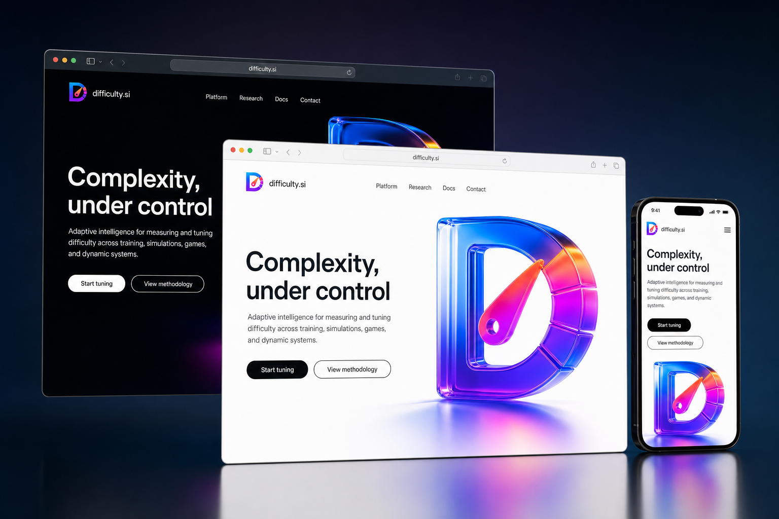 difficulty.si website concept preview