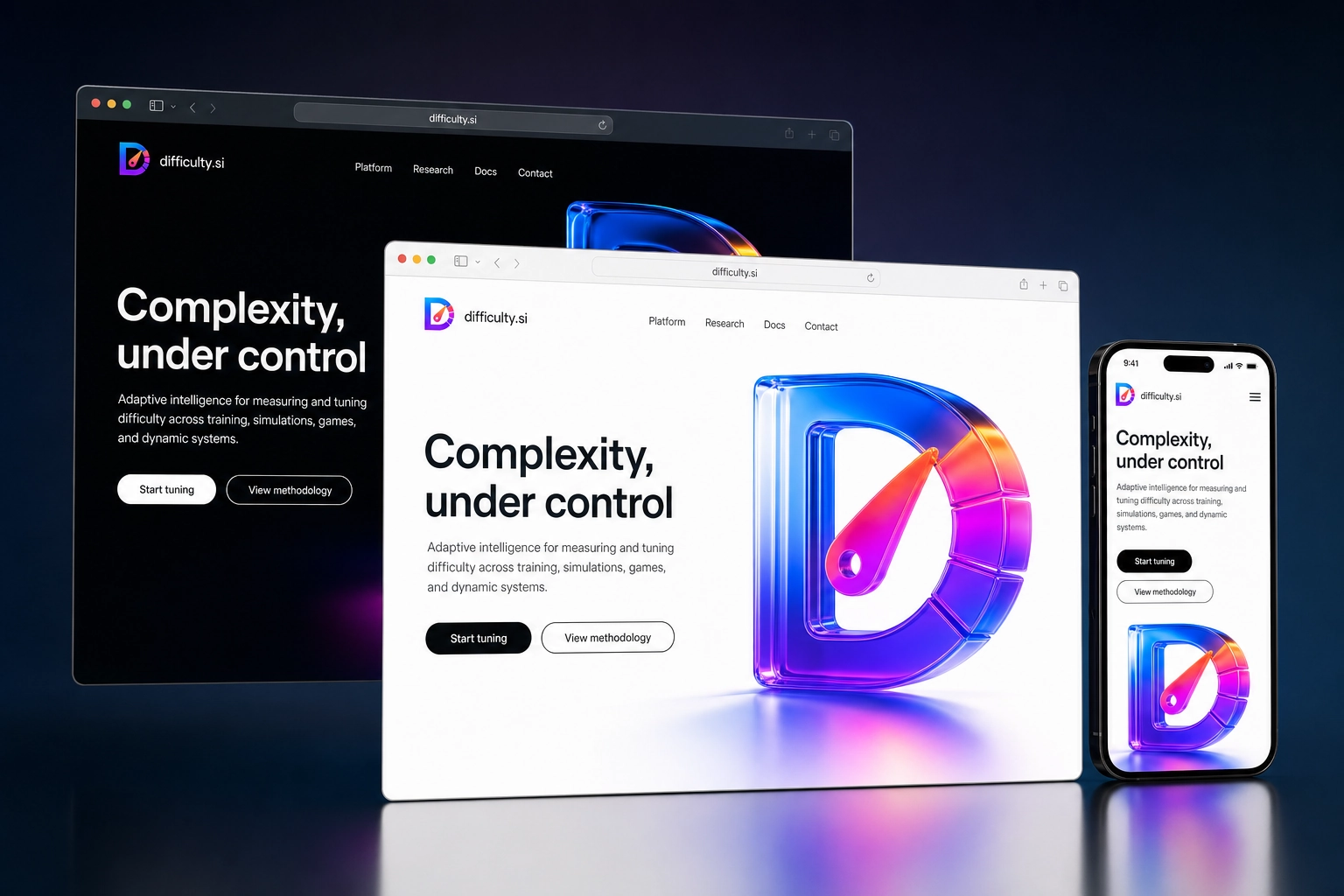 difficulty.si website concept preview
