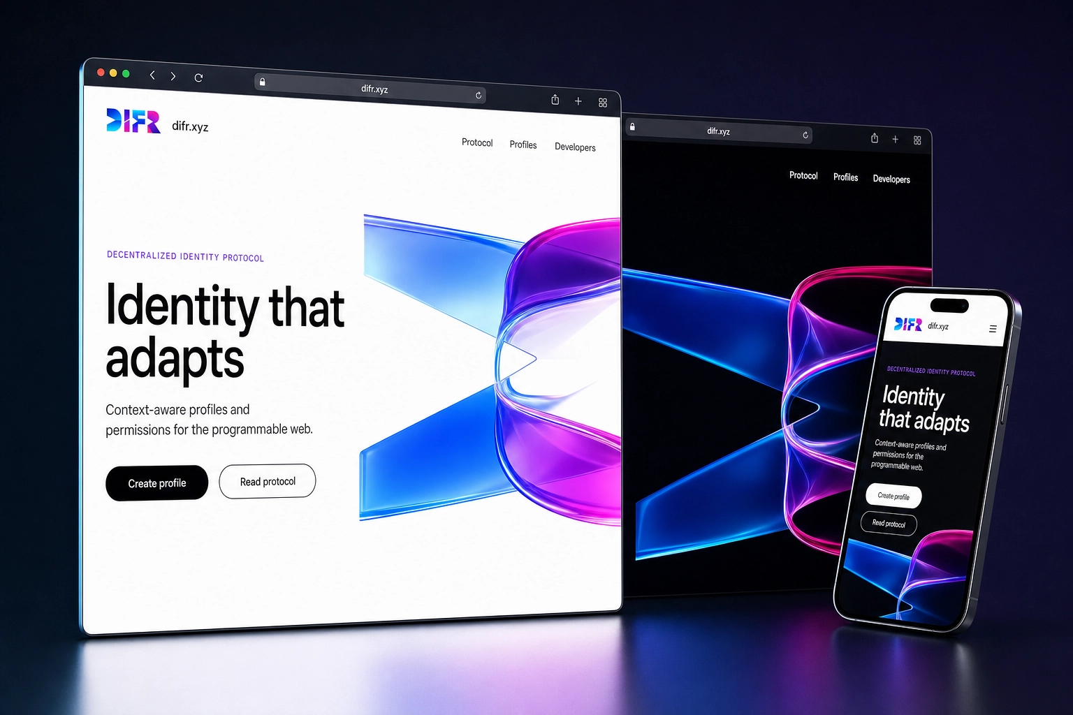 difr.xyz website concept preview