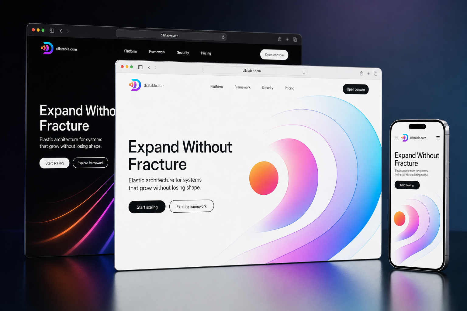 dilatable.com website concept preview