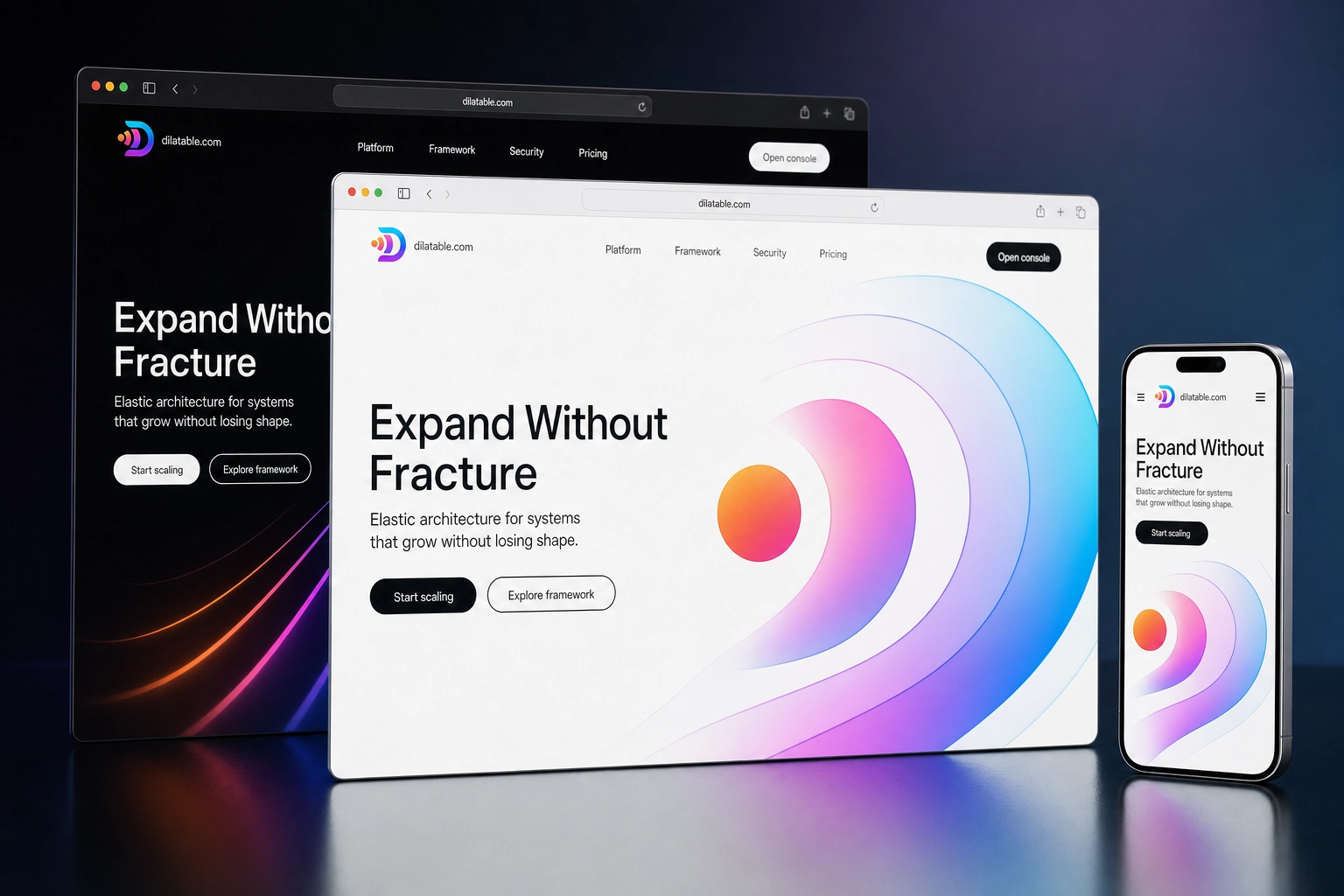 dilatable.com website concept preview