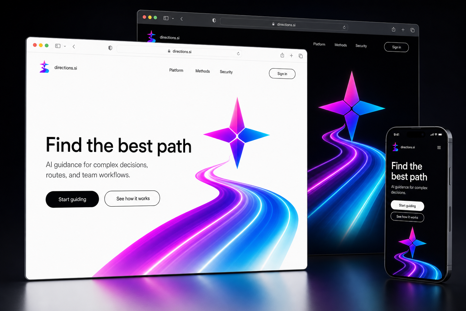 directions.si website concept preview