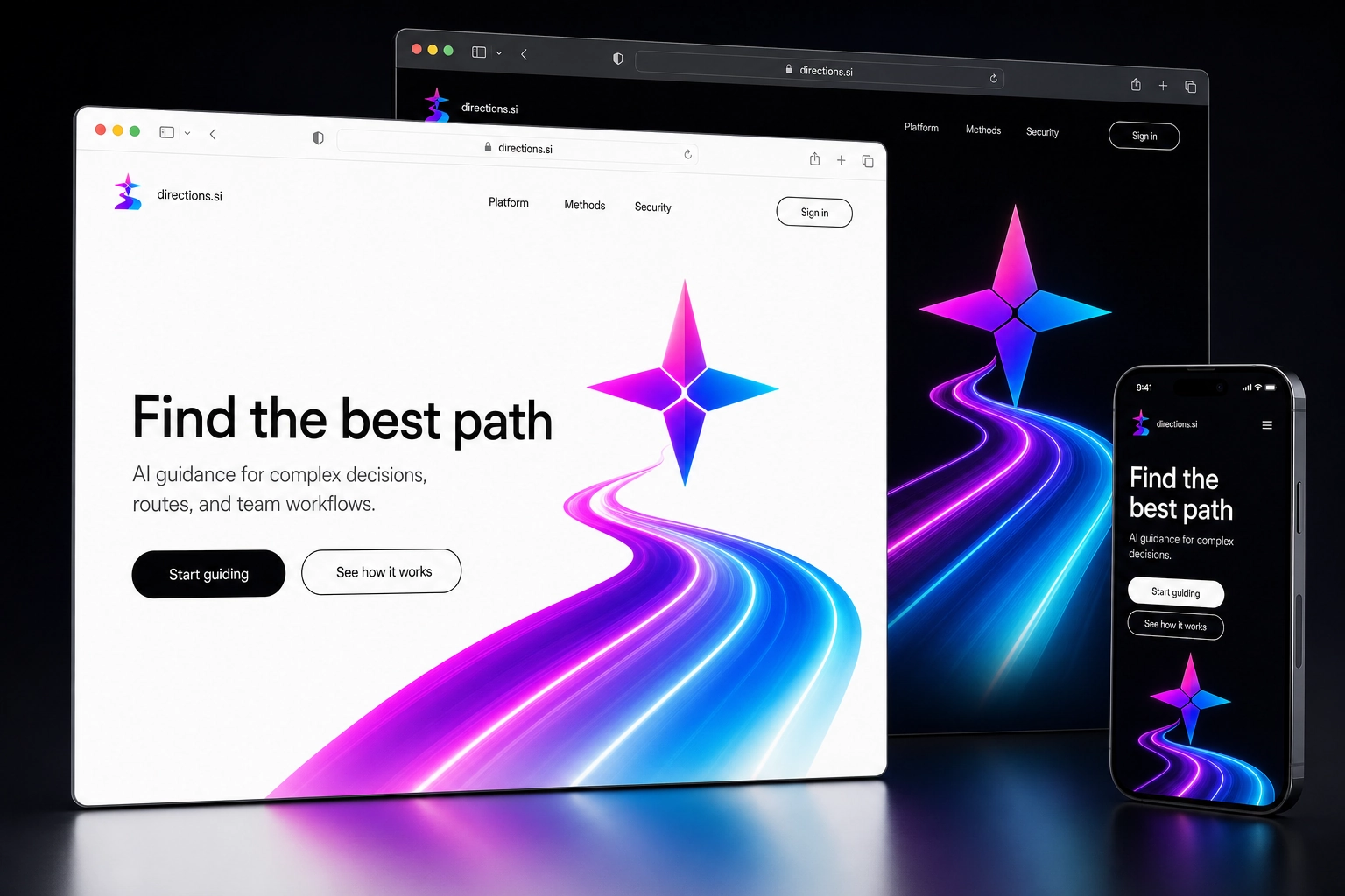 directions.si website concept preview