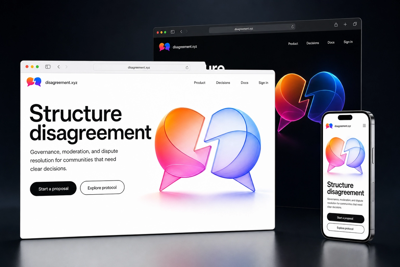 disagreement.xyz website concept preview