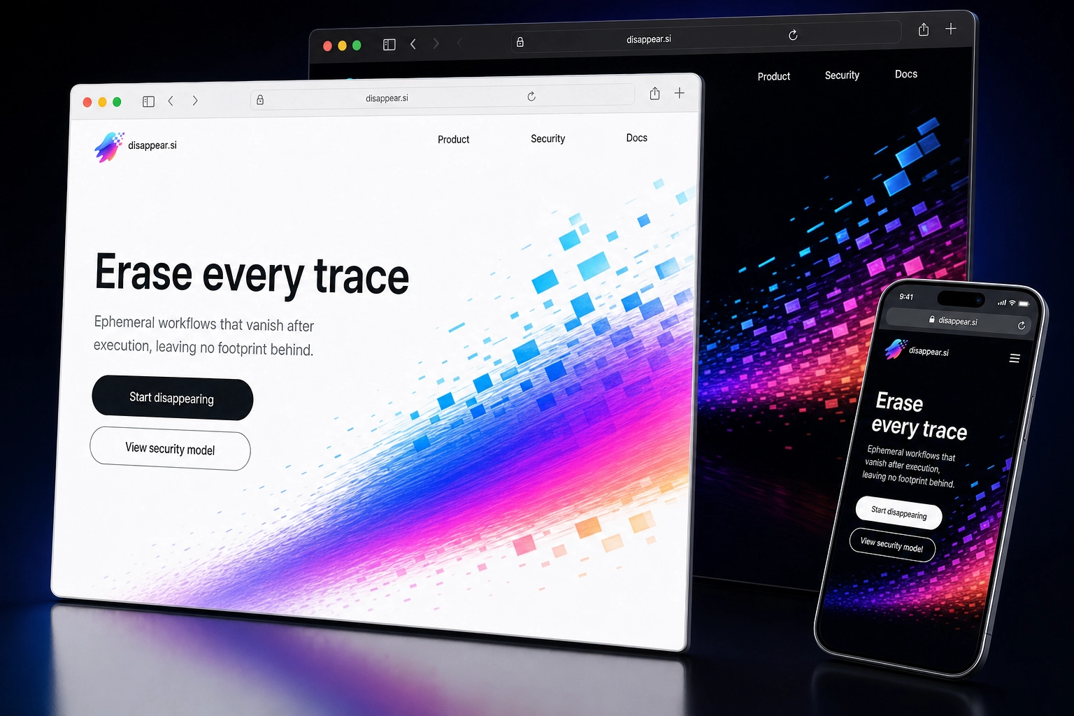 disappear.si website concept preview
