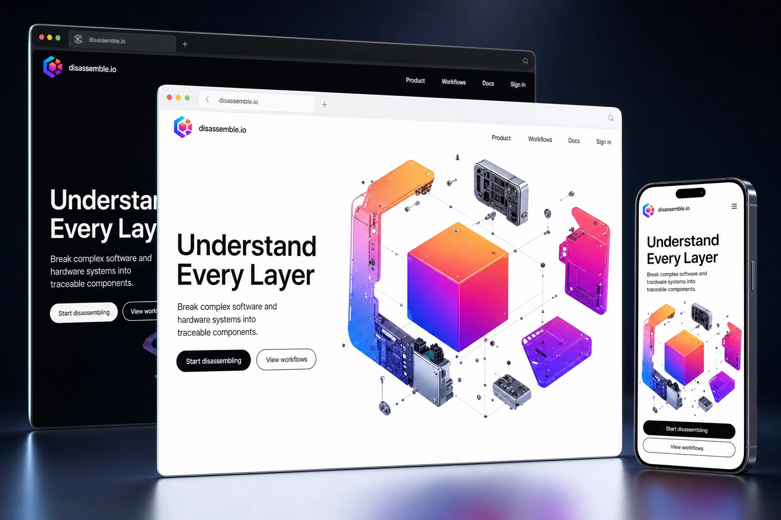disassemble.io website concept preview