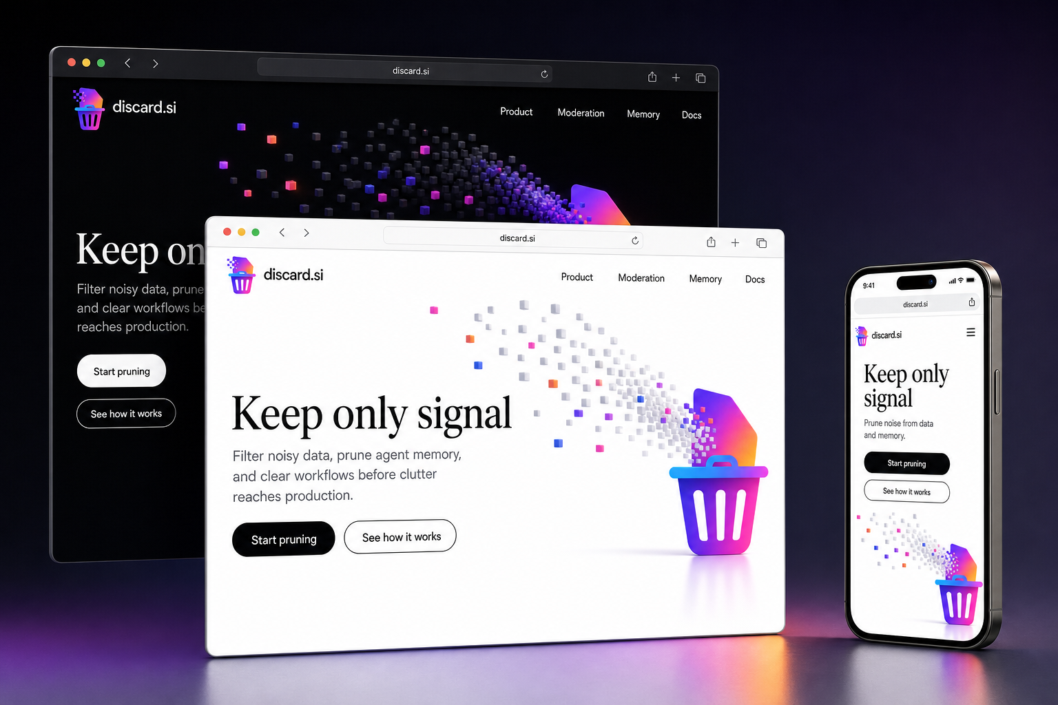discard.si website concept preview