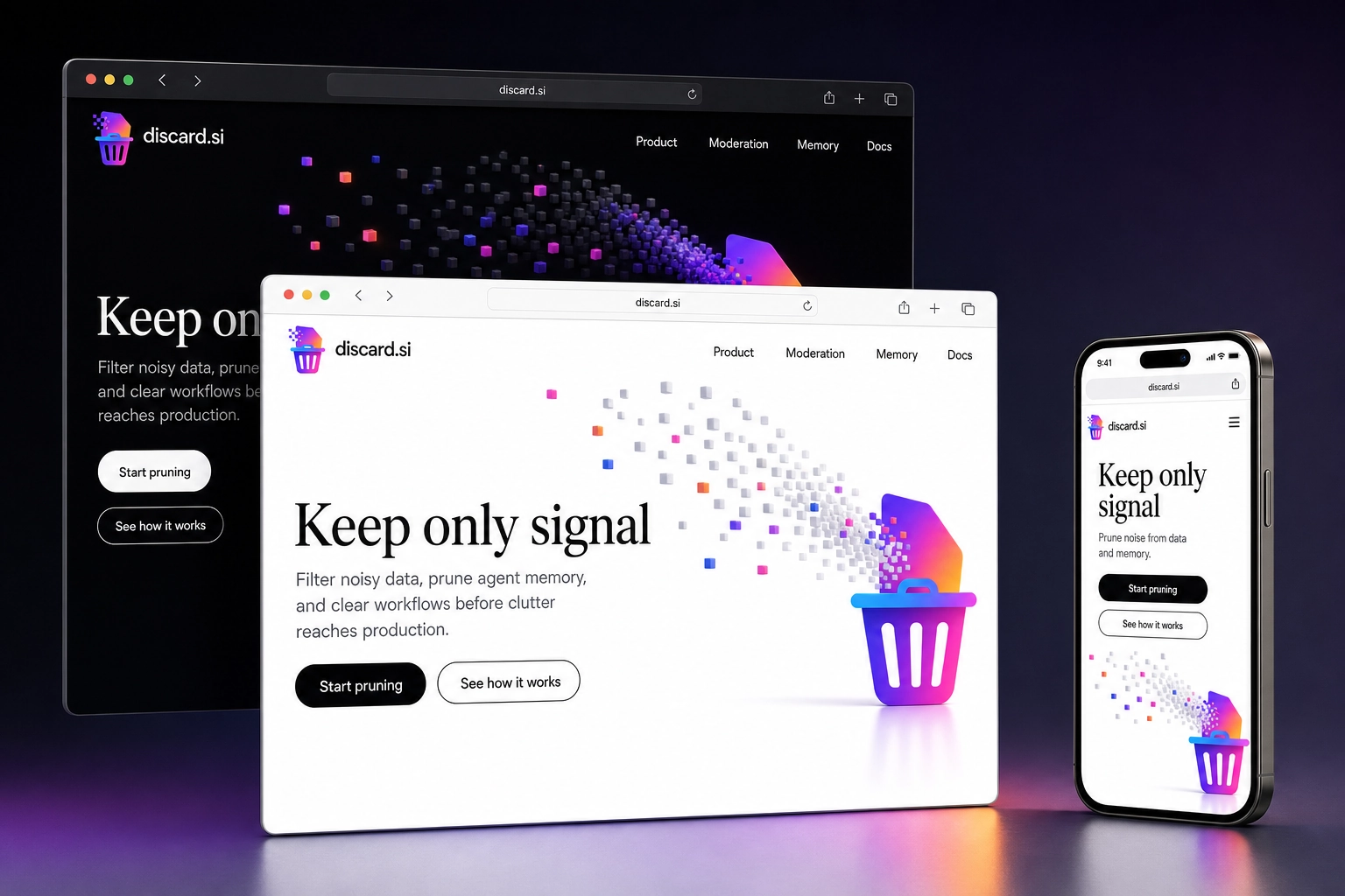 discard.si website concept preview