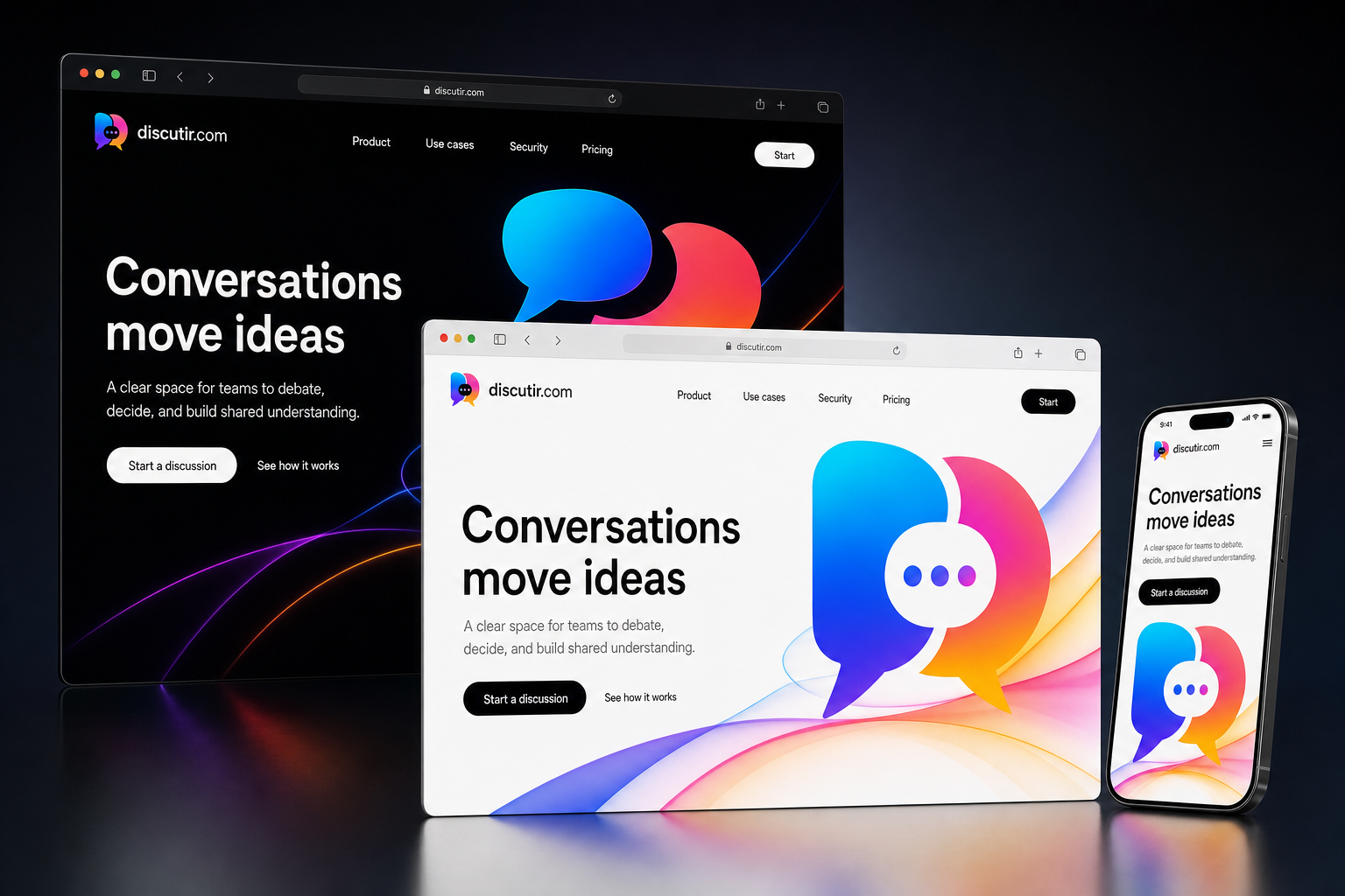 discutir.com website concept preview