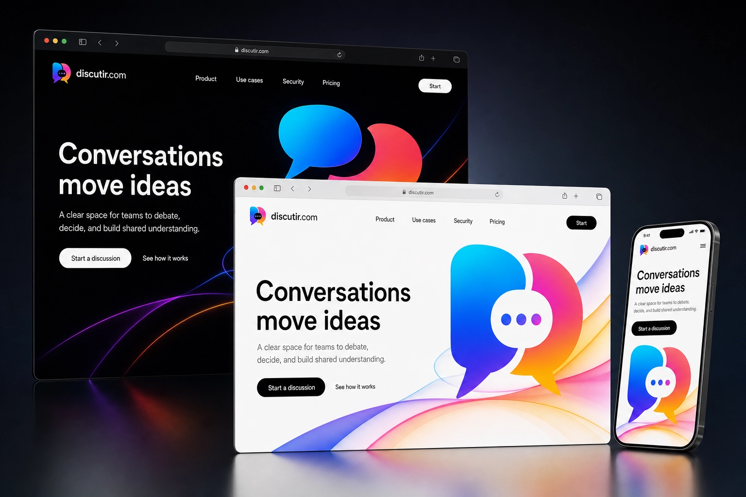 discutir.com website concept preview