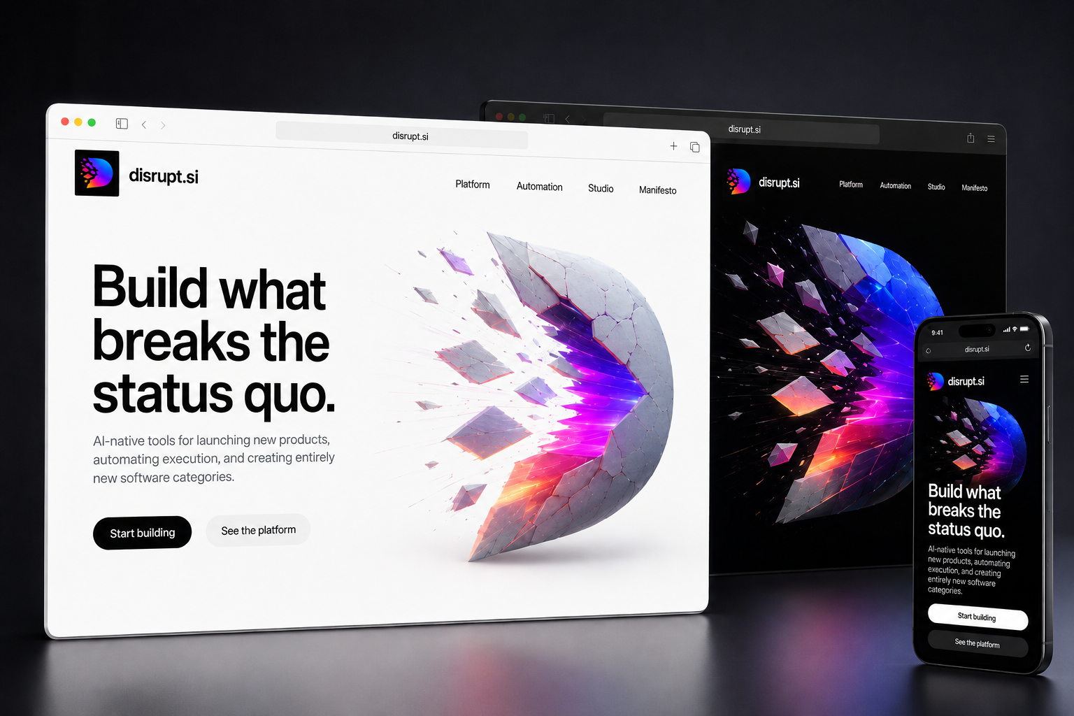 disrupt.si website concept preview