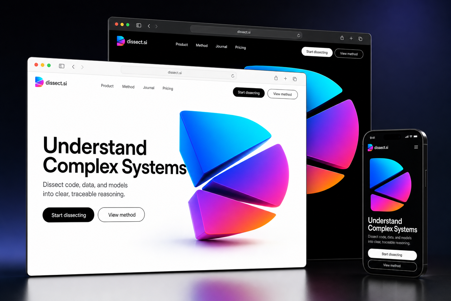 dissect.si website concept preview