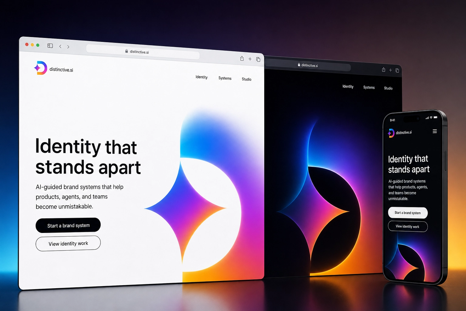 distinctive.si website concept preview