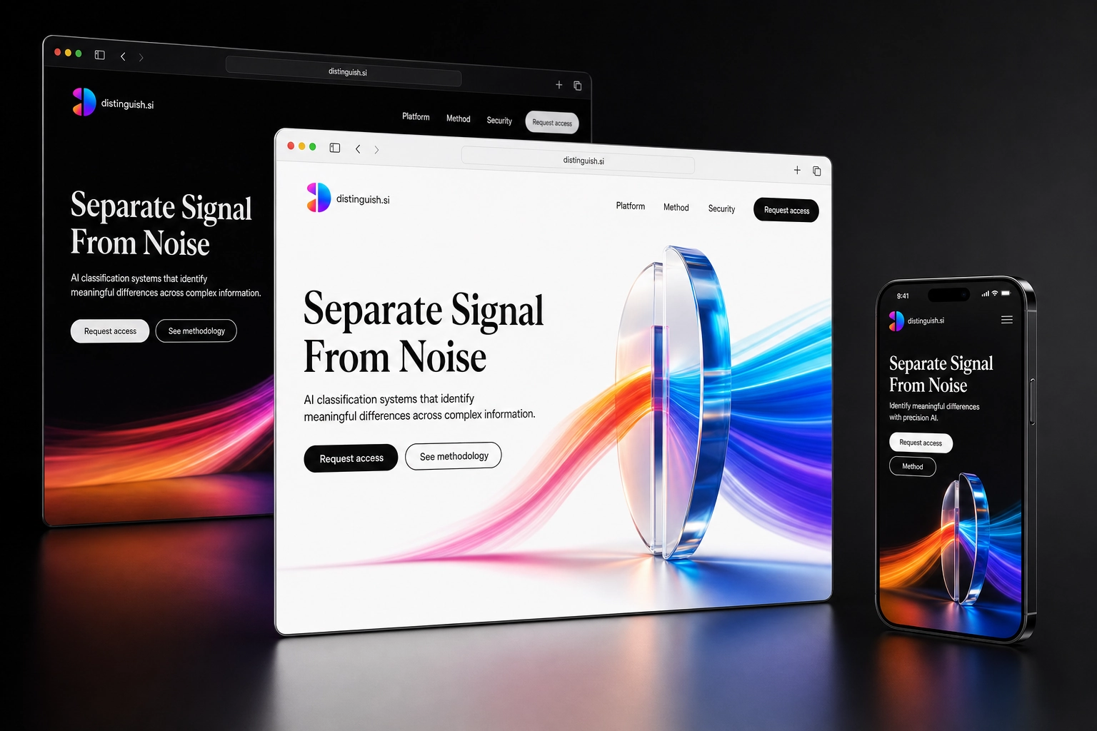 distinguish.si website concept preview
