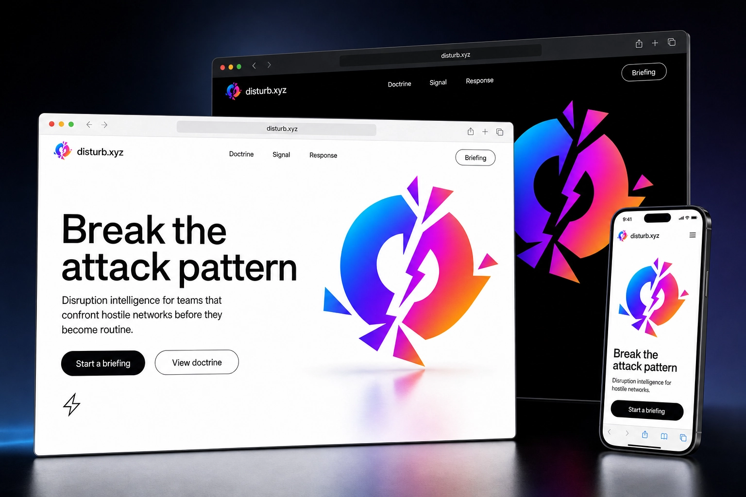 disturb.xyz website concept preview