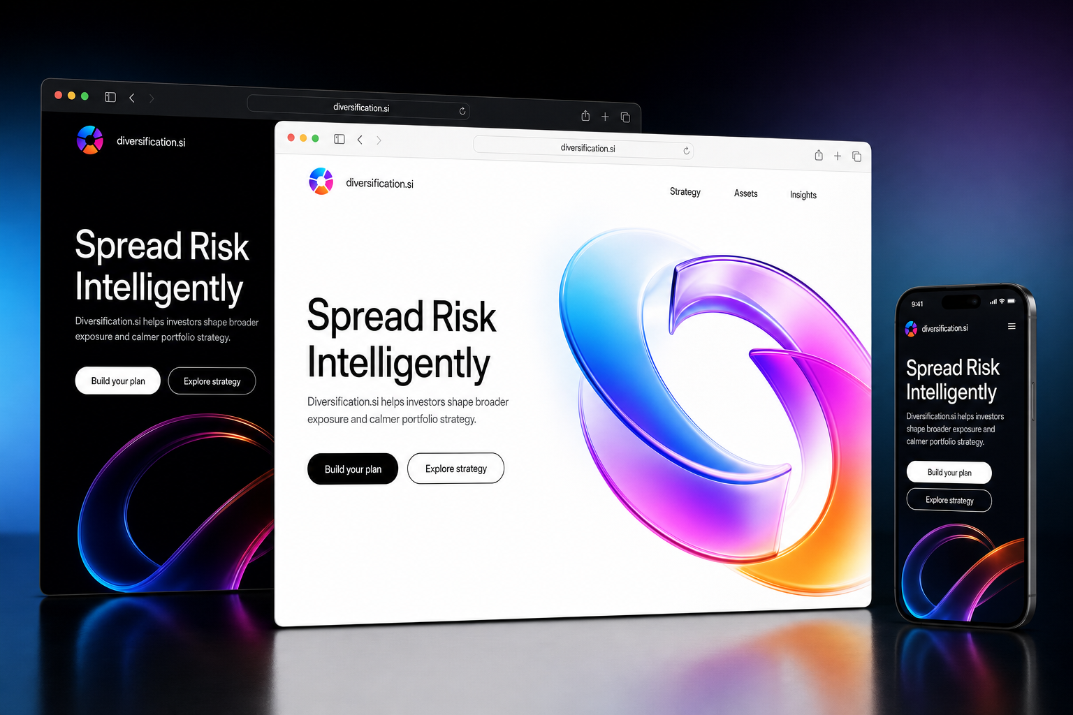diversification.si website concept preview enlarged