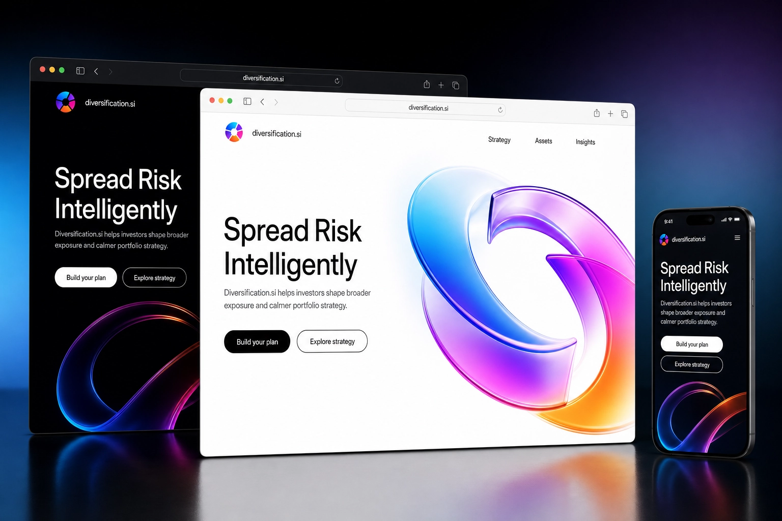 diversification.si website concept preview