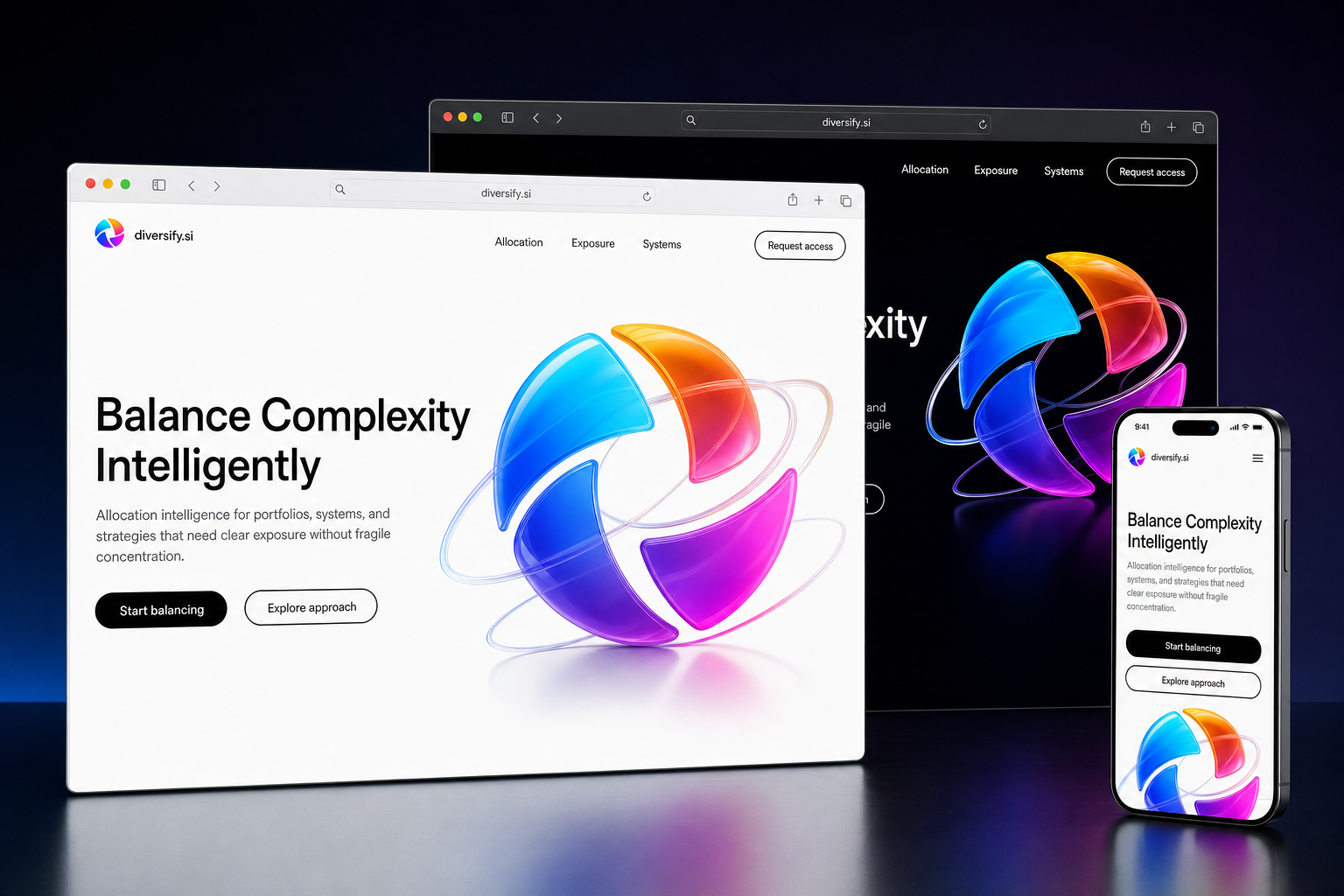 diversify.si website concept preview