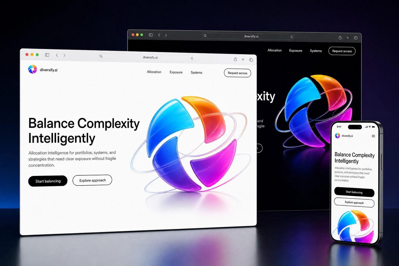 diversify.si website concept preview