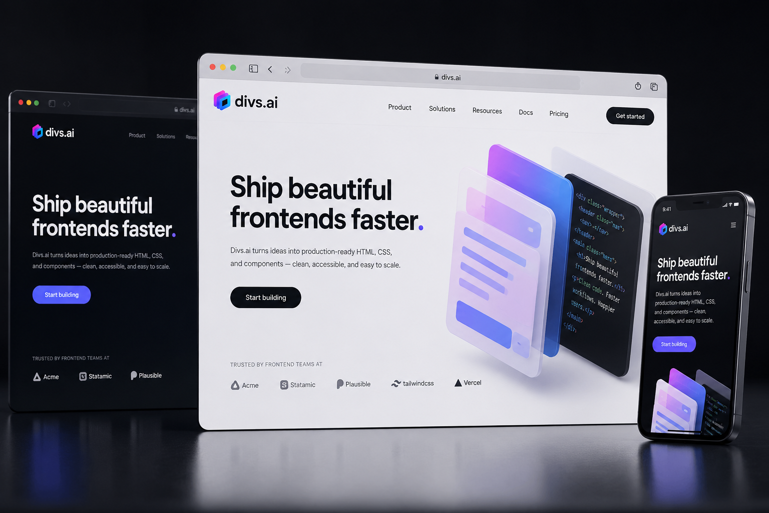 divs.ai website concept preview