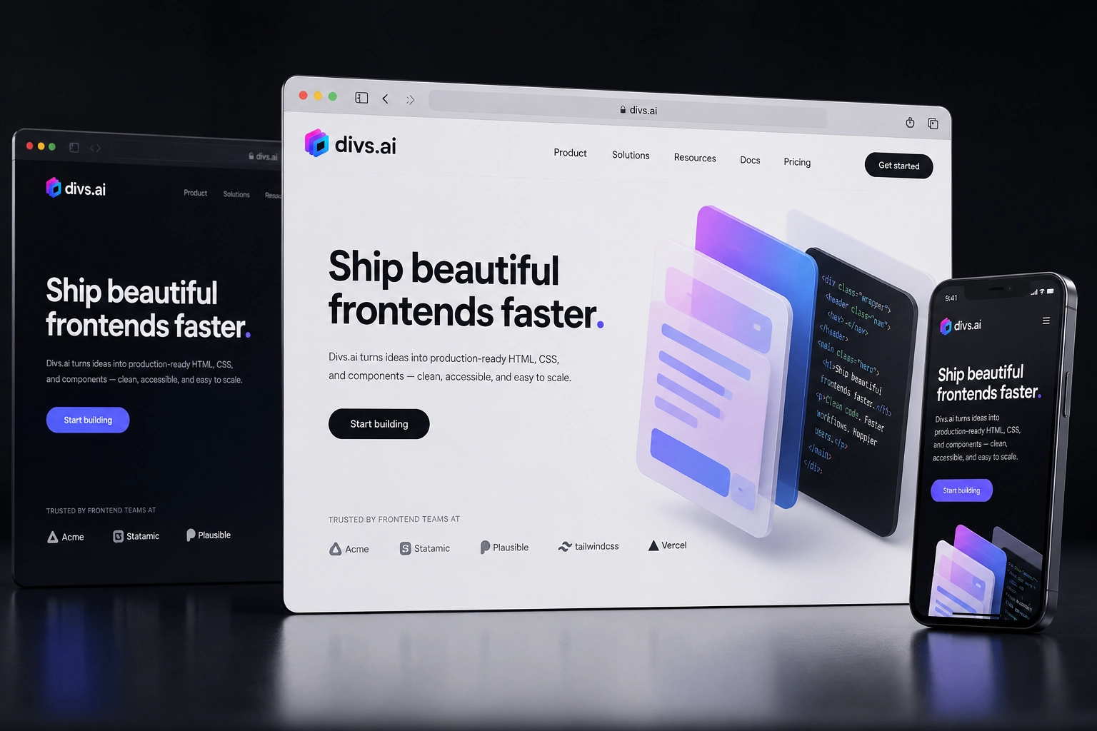 divs.ai website concept preview