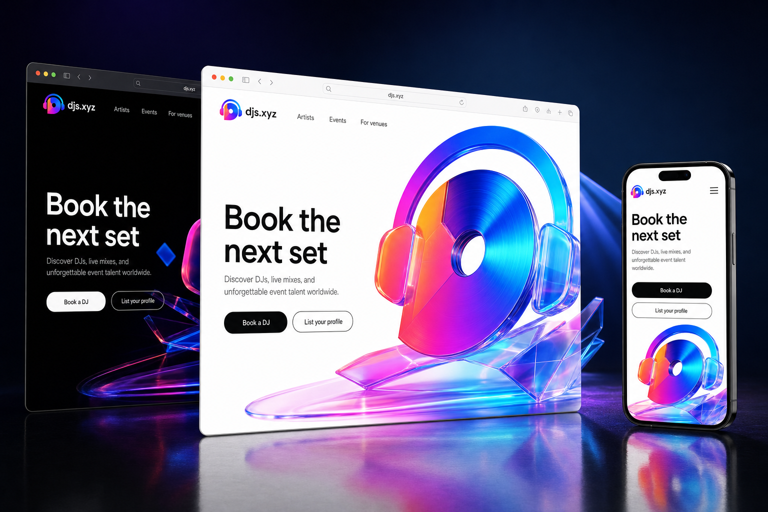 djs.xyz website concept preview