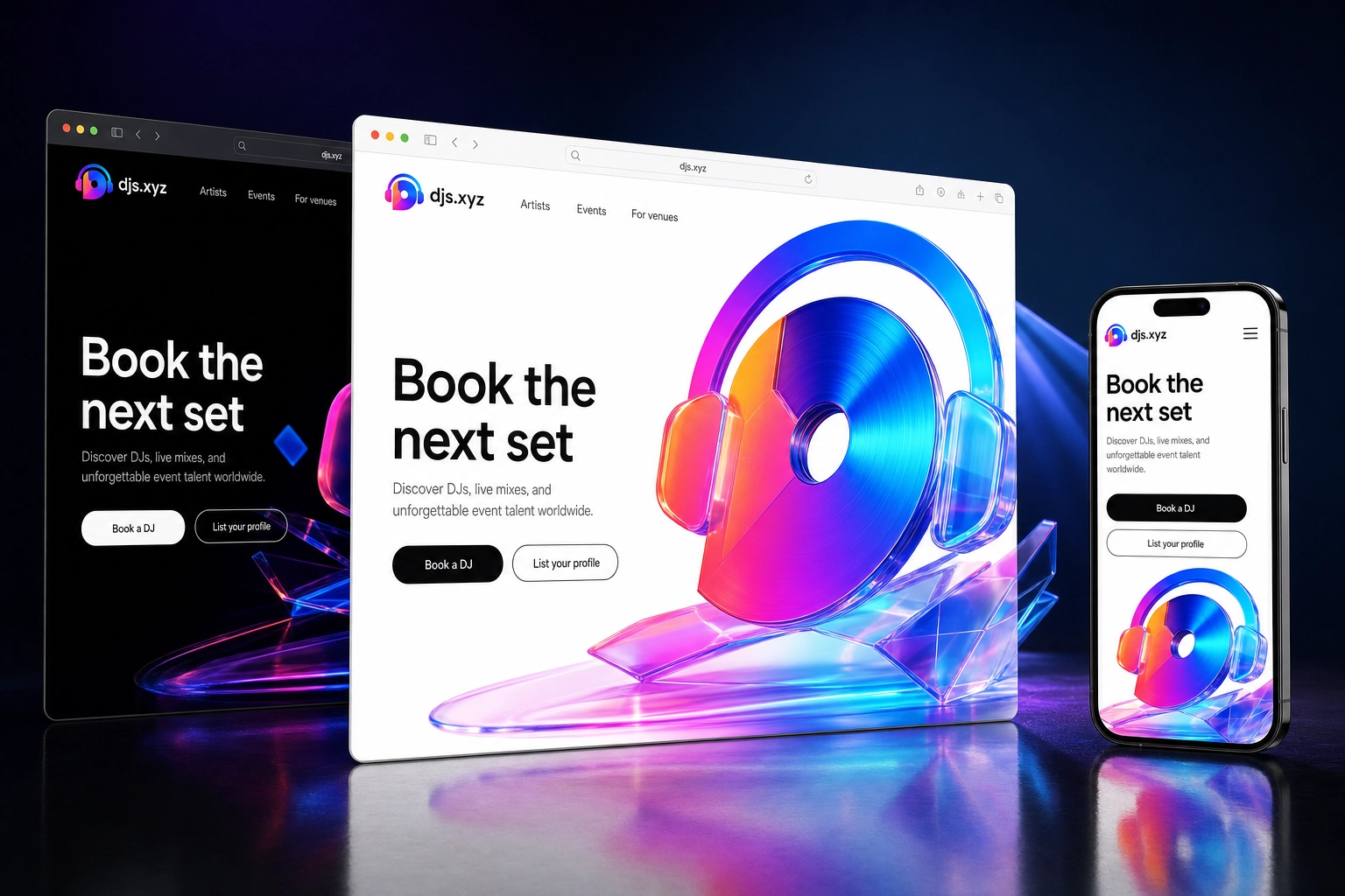 djs.xyz website concept preview