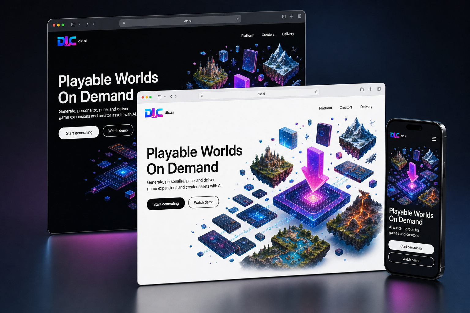 dlc.si website concept preview enlarged