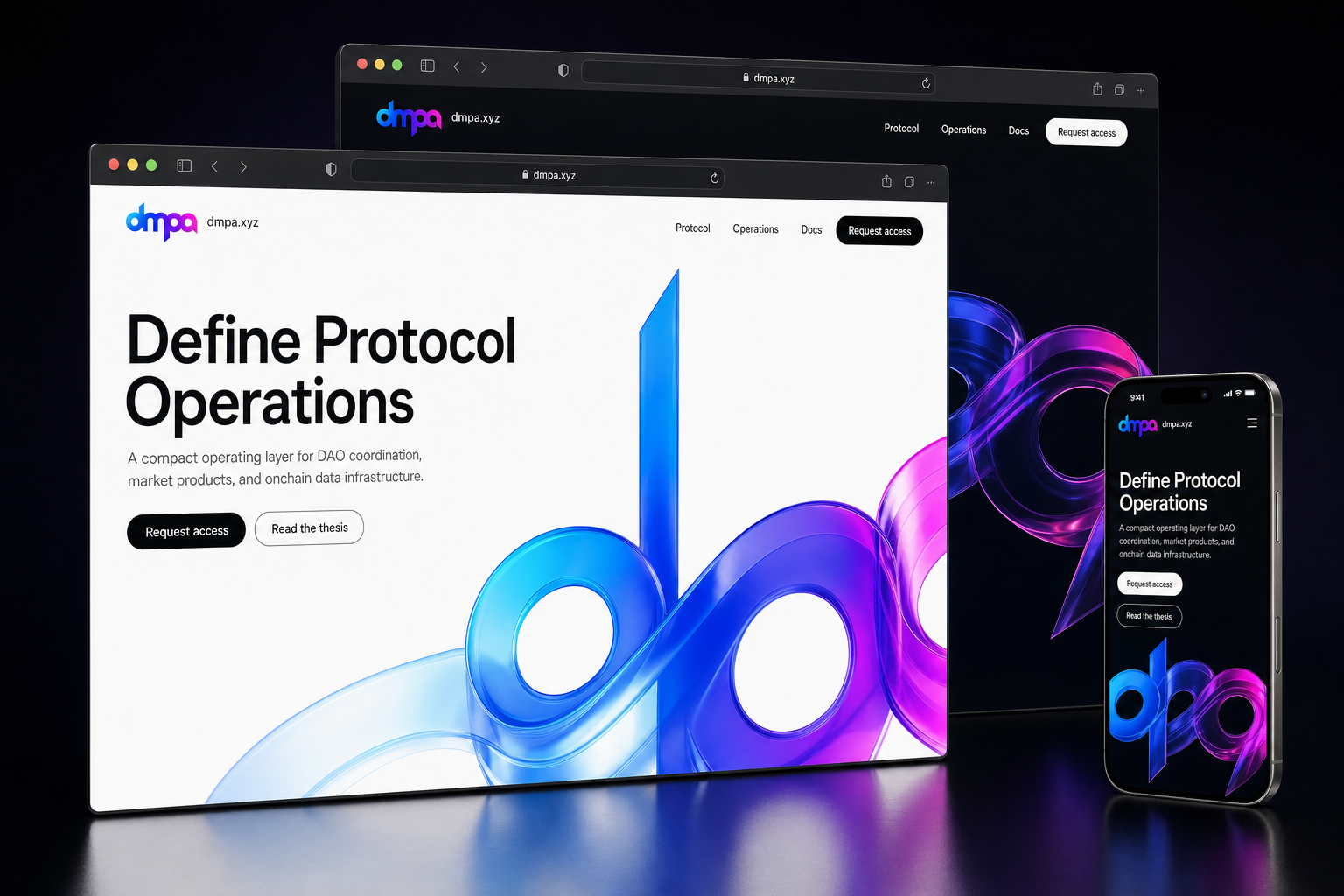 dmpa.xyz website concept preview enlarged