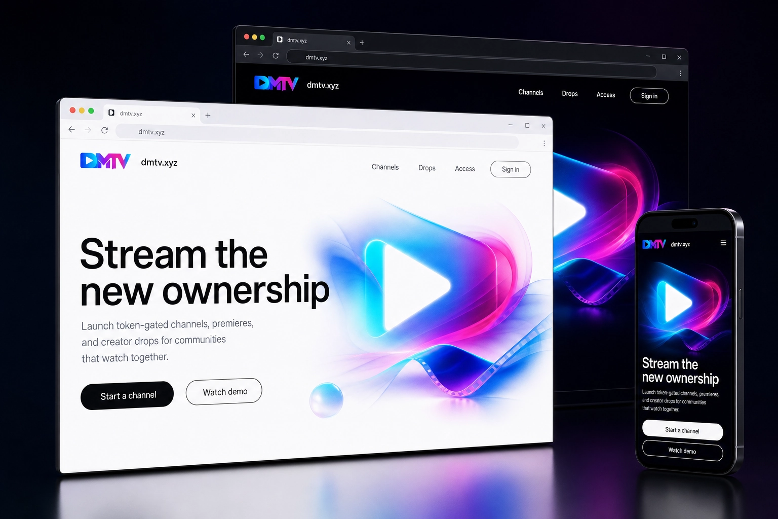 dmtv.xyz website concept preview