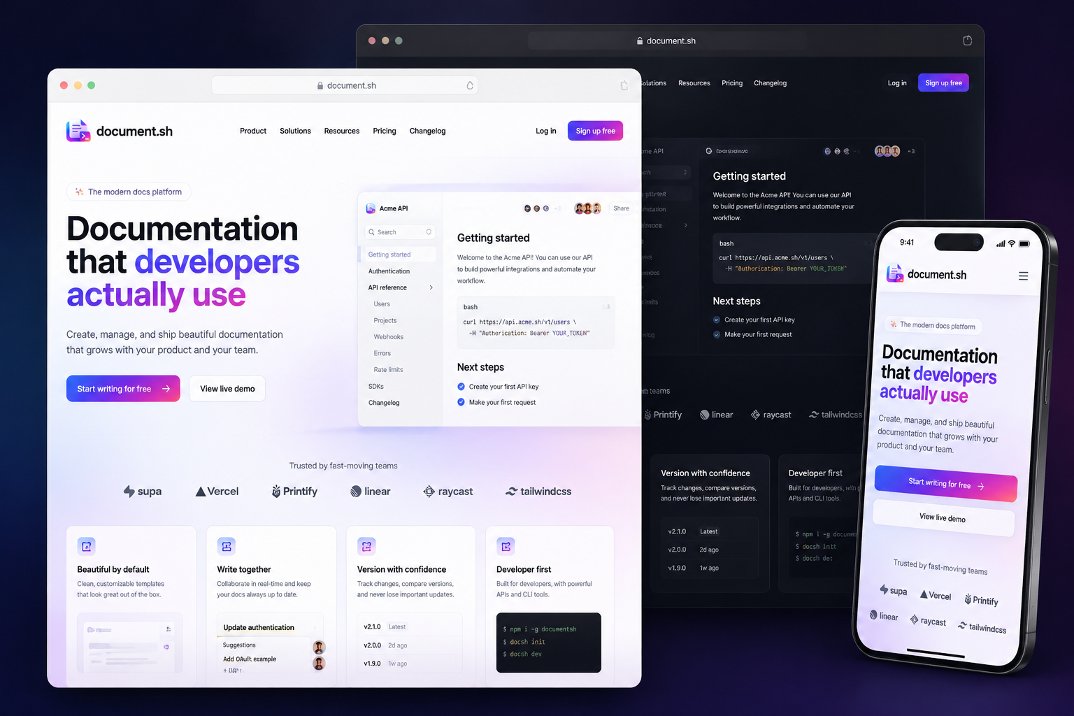 document.sh website concept preview