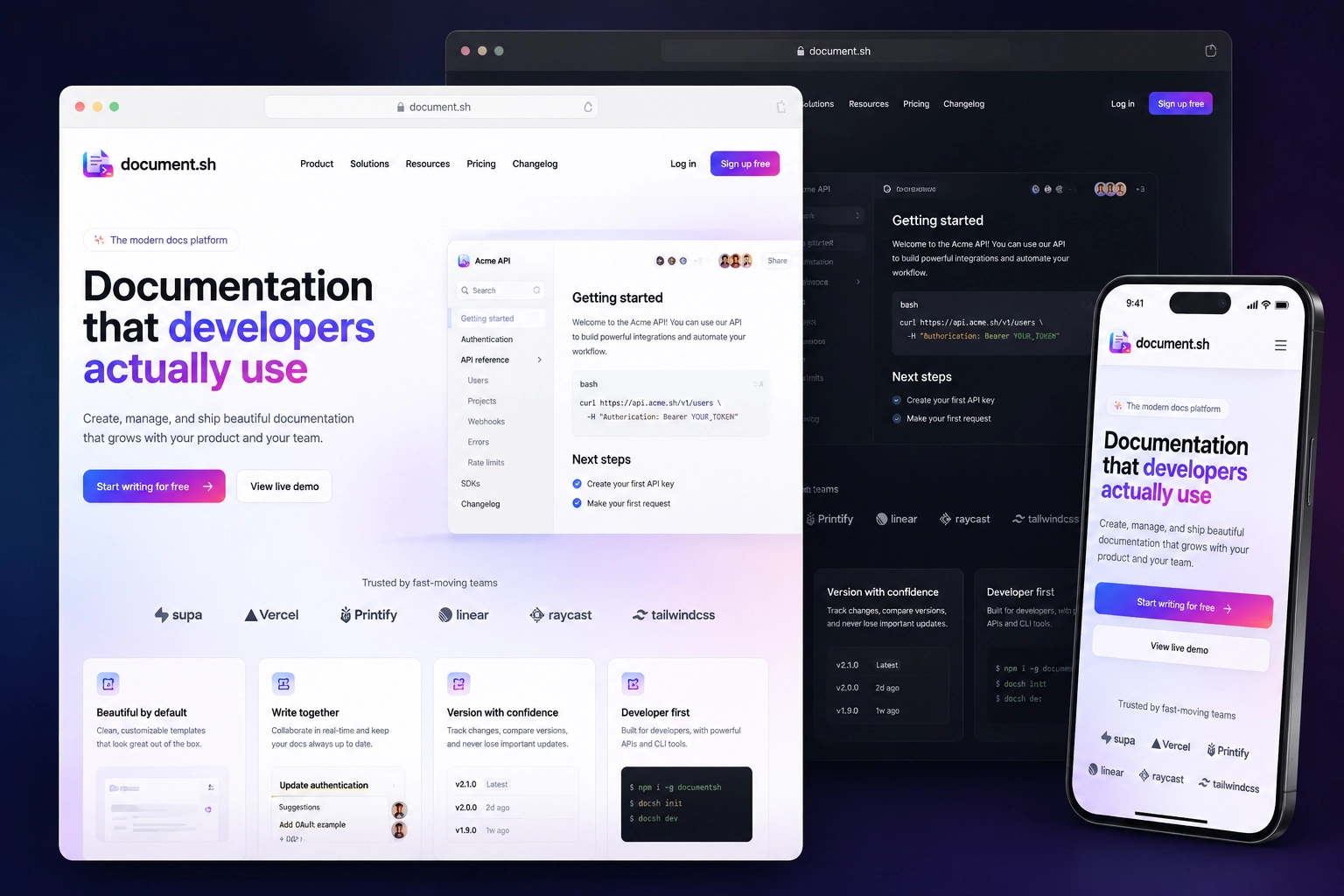 document.sh website concept preview