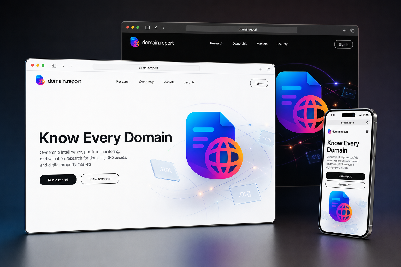 domain.report website concept preview